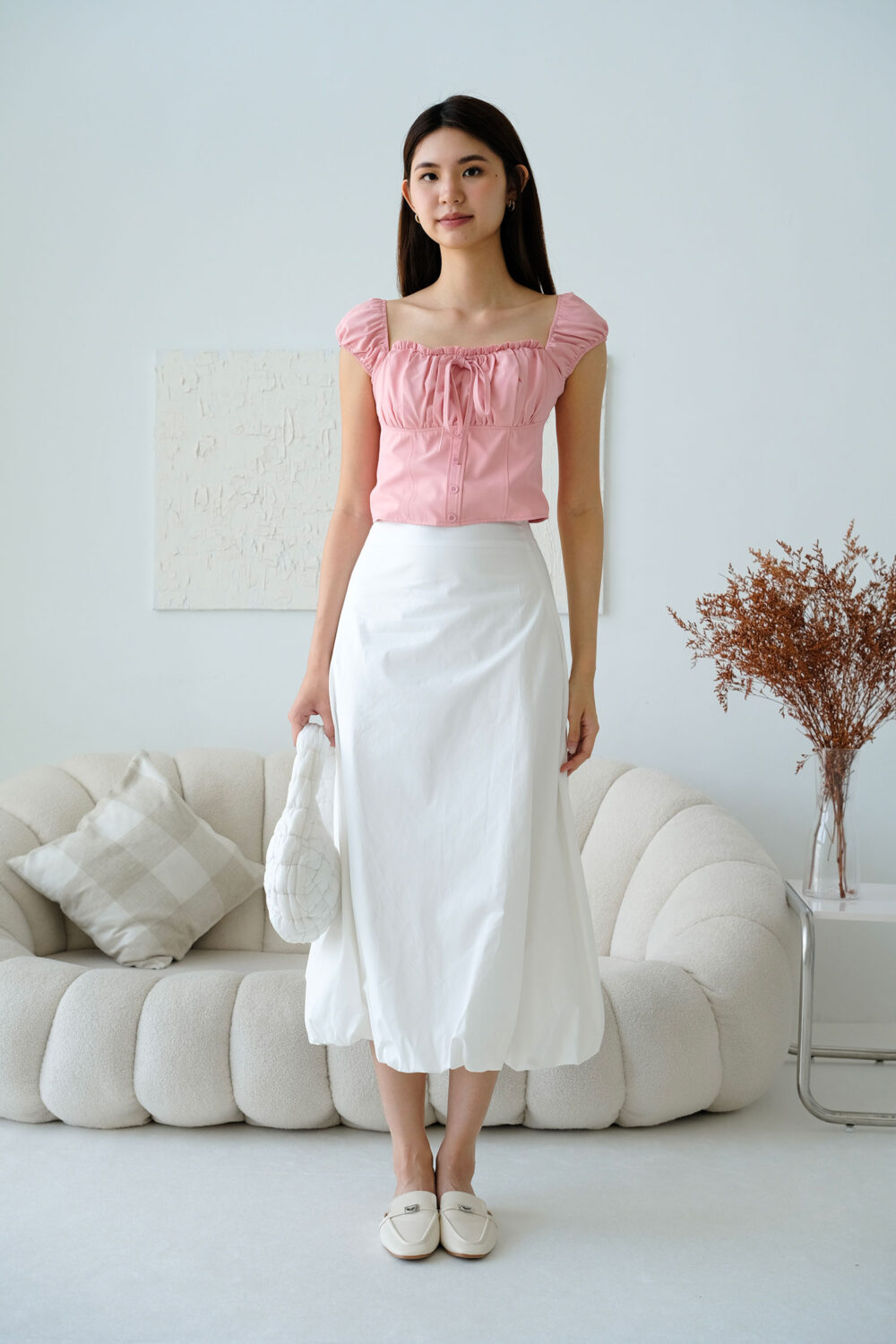 Cap Sleeve Tie String Ribbon Top - Image 9