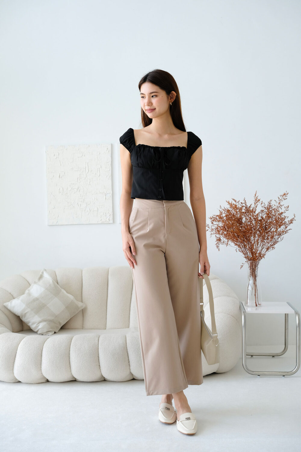 Cap Sleeve Tie String Ribbon Top - Image 6