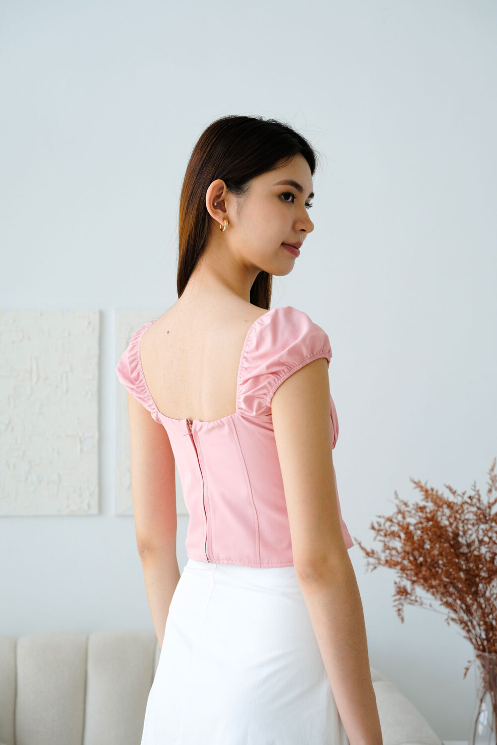 Cap Sleeve Tie String Ribbon Top - Image 10