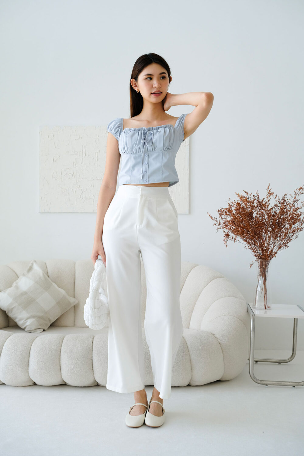 Cap Sleeve Tie String Ribbon Top