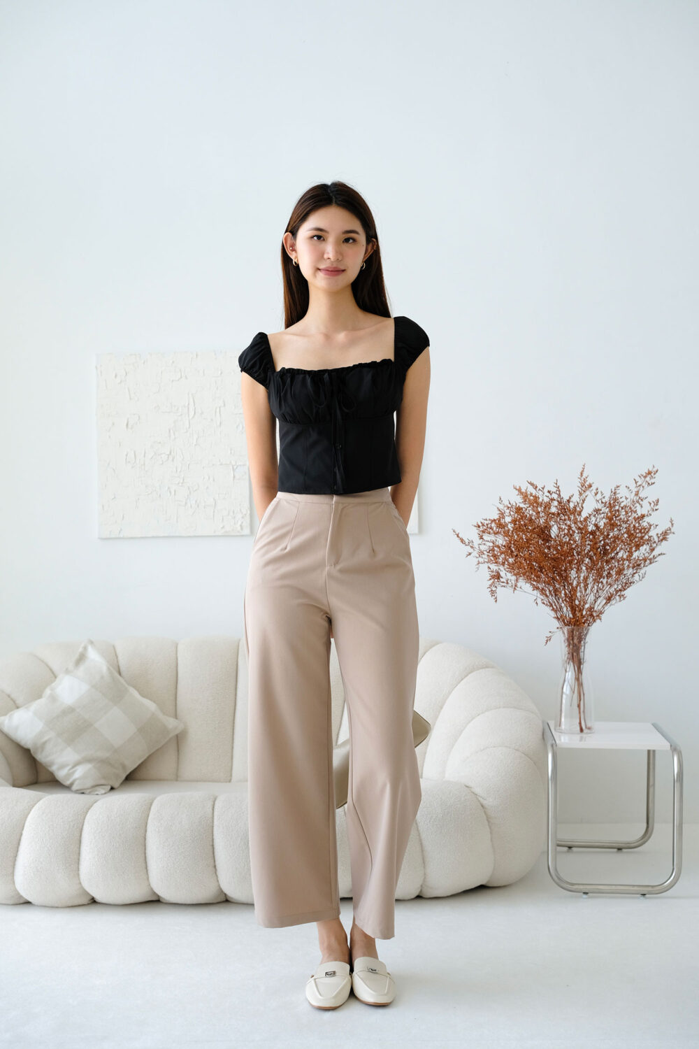Cap Sleeve Tie String Ribbon Top - Image 7