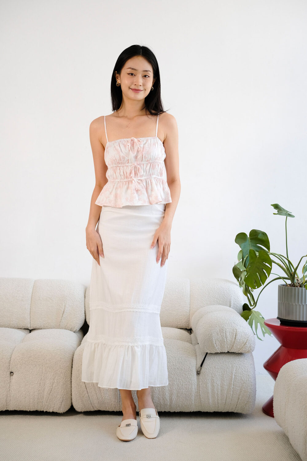 Floral Elastic Band Top - Image 2