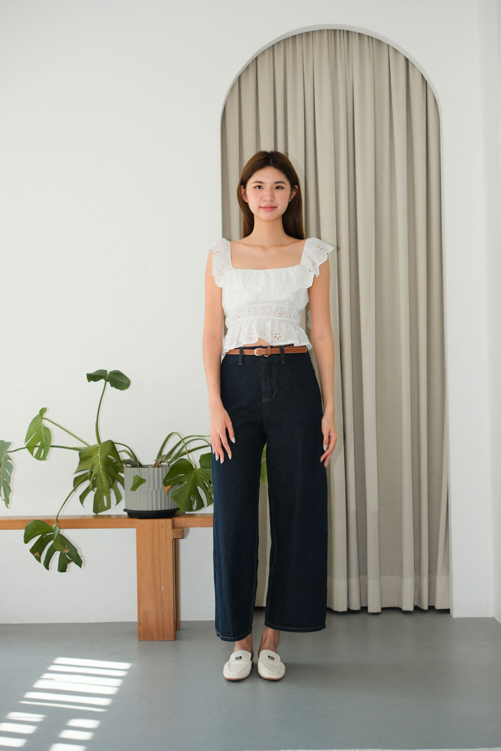 Broiderie Floral Lace Frilled Top - Image 3