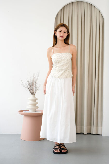 Conceal Zip Maxi Skirt - S, White