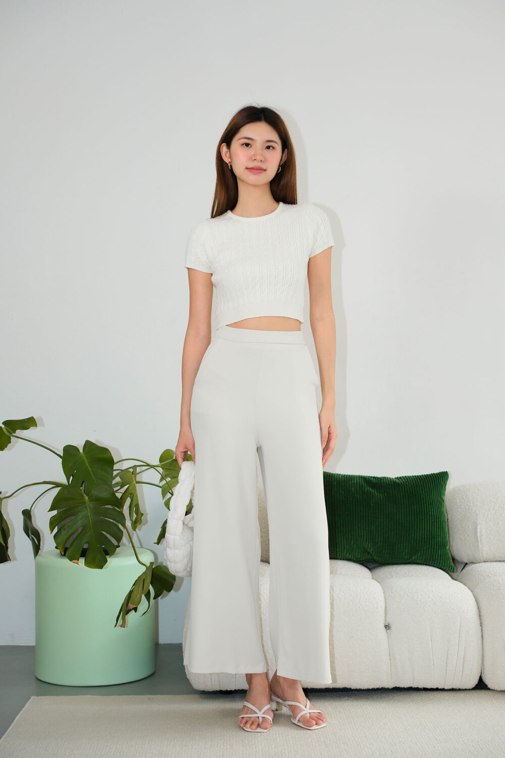 Cable Knit Crop T-Shirt - Image 3