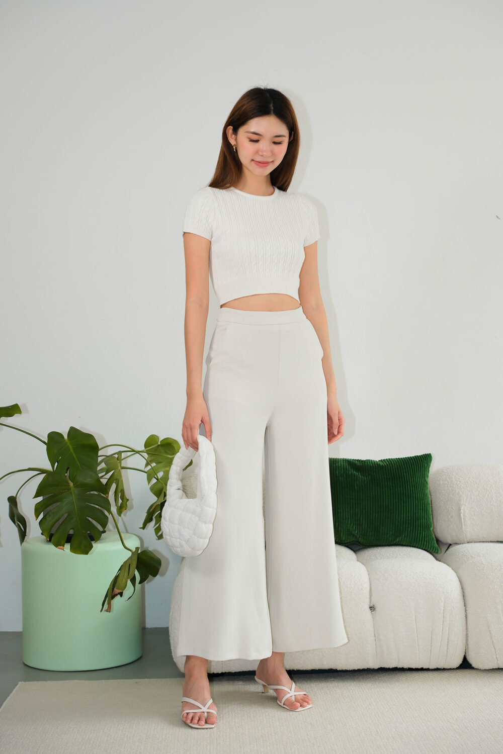 Cable Knit Crop T-Shirt