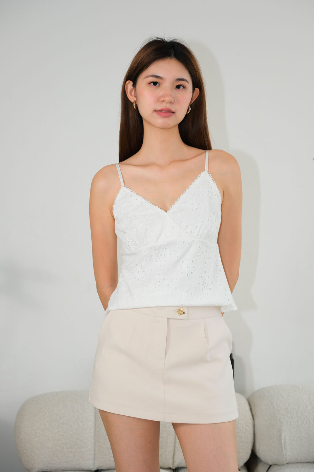 Crepe Golden Button Skort - Image 4