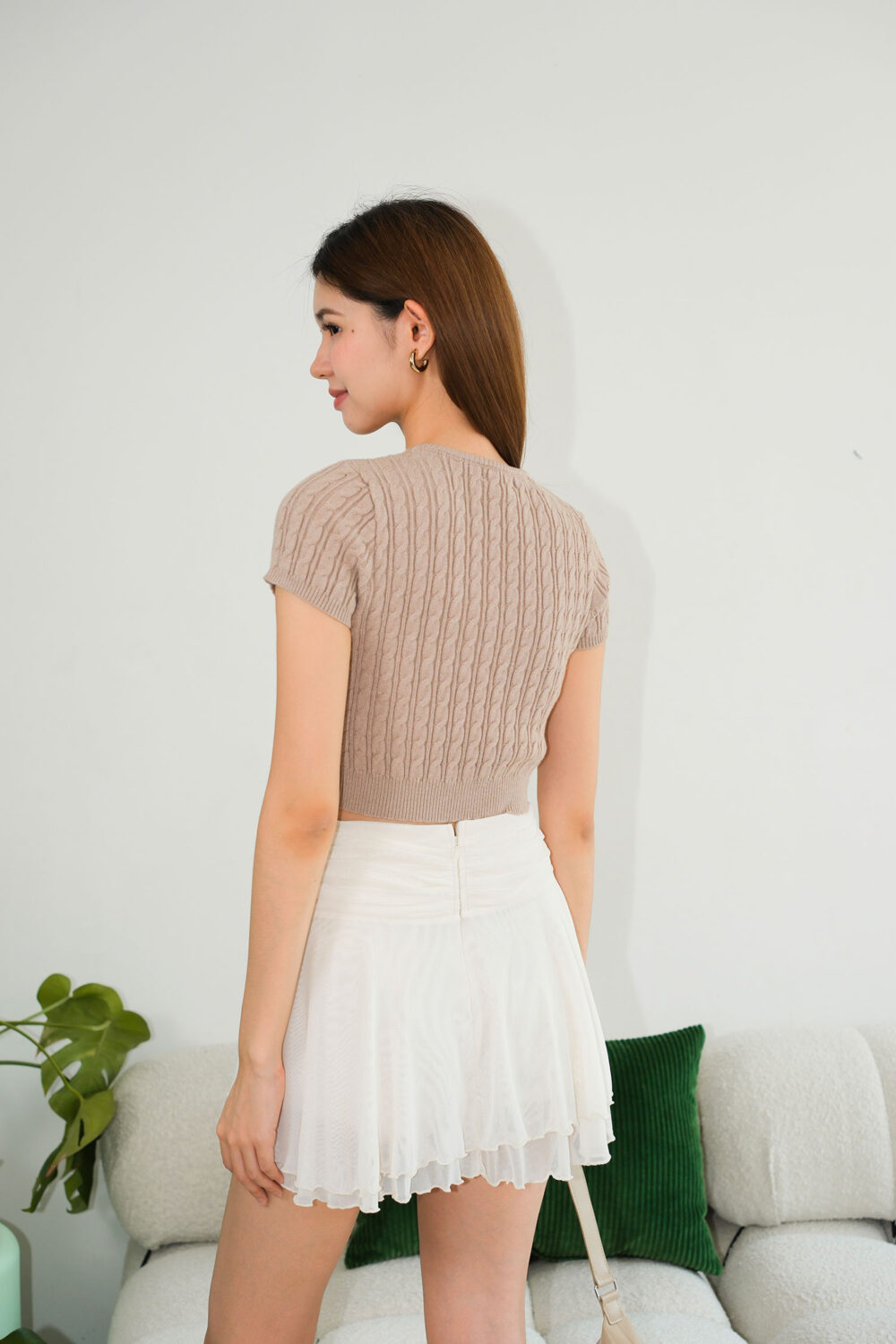 Cable Knit Crop T-Shirt - Image 7