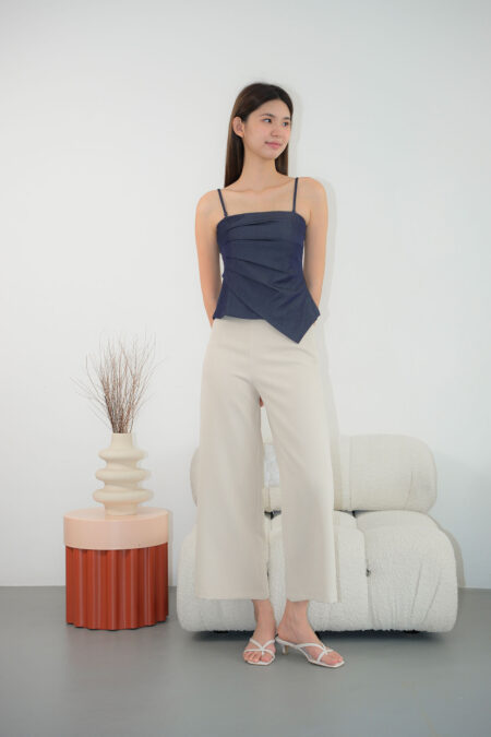 Denim Effect Strap Top