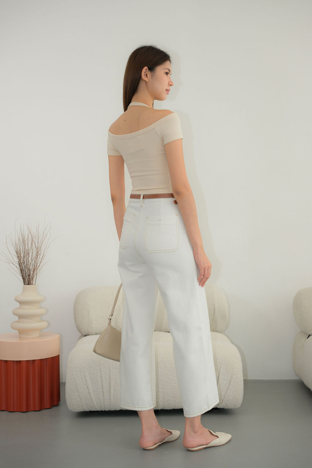 Double Layer Effect Off Shoulder T-Shirt - Image 10