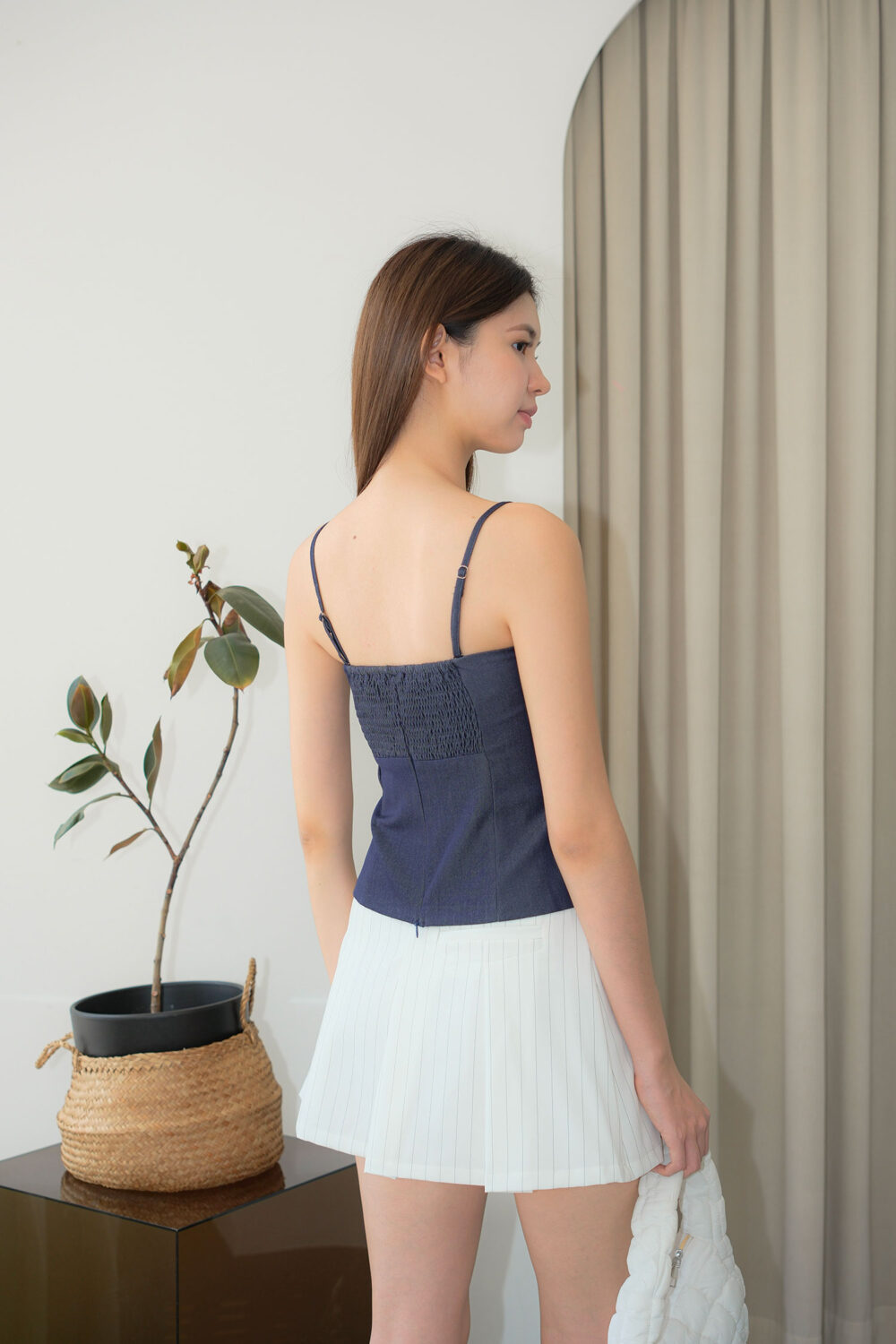 Denim Effect Strap Top - Image 7
