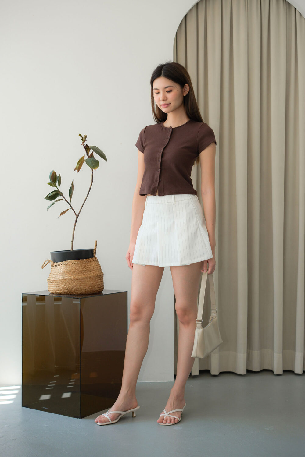 Striped Pleated Skort - Image 9