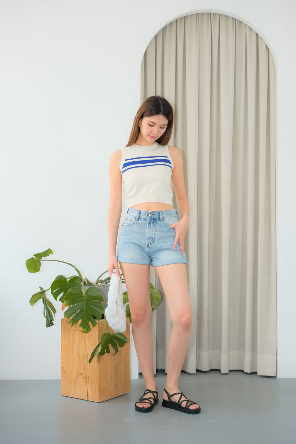 Striped Knit Tank Top - Image 2