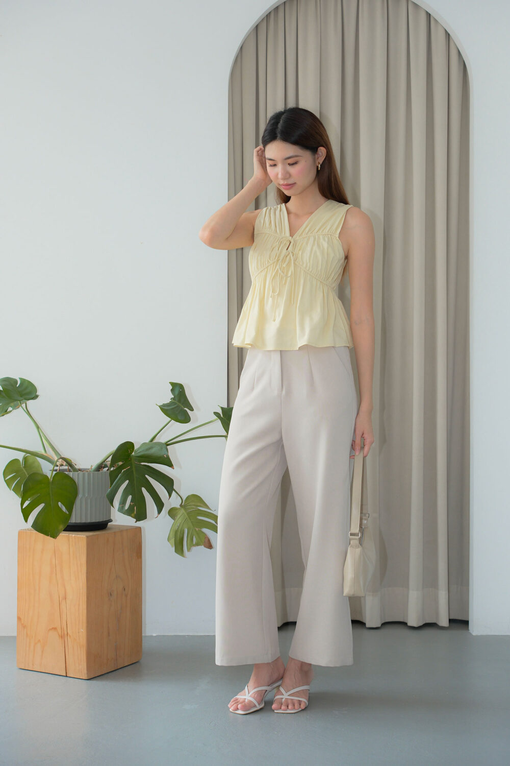 Drawstring Tie Ribbon Top - Image 5