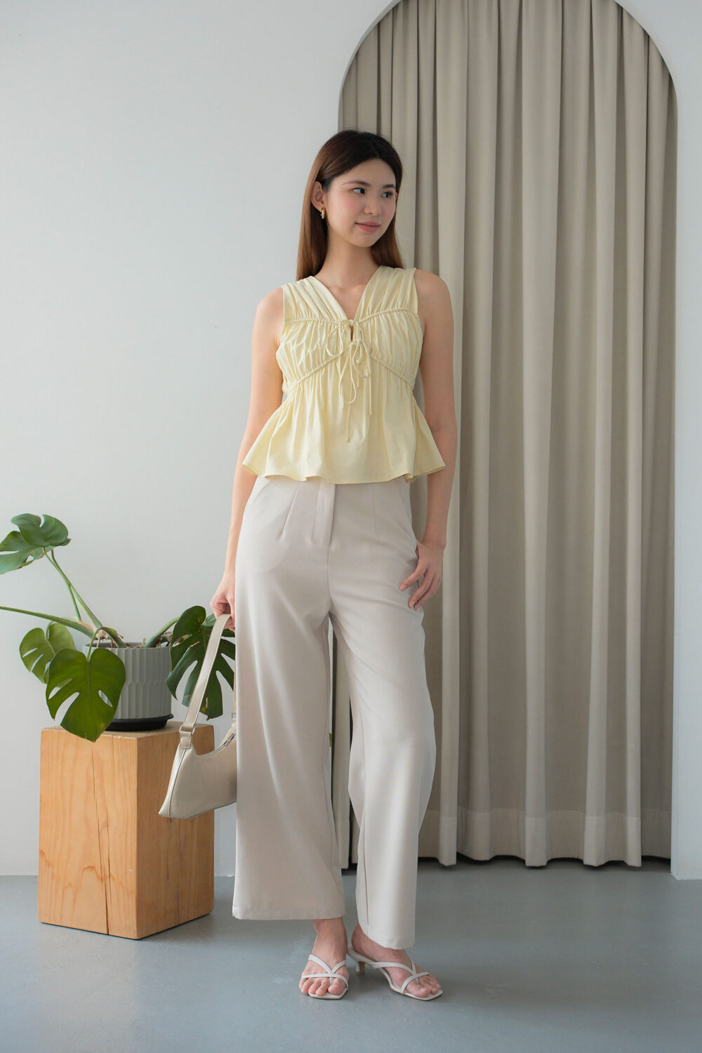 Drawstring Tie Ribbon Top - Image 6