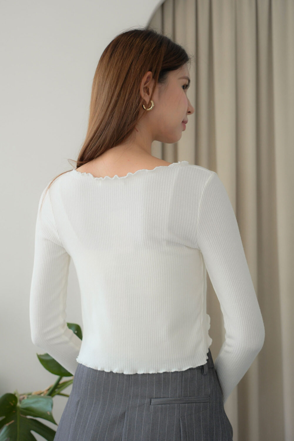 Ribbed Cross Knot Cardigan - Image 8