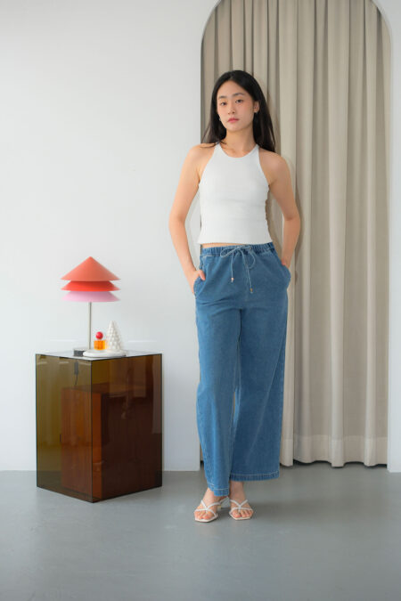 Drawstring Denim Pants