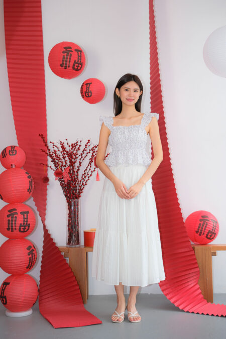 Elastic Band Floral Top