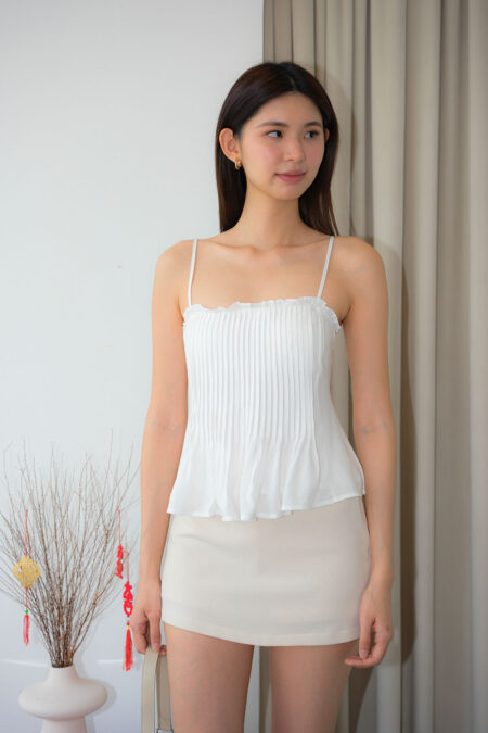 Small Pleated Padded - S, White