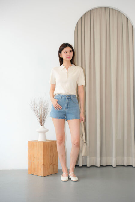 Knit Ribbed Collor Top