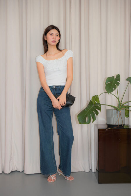 Front Tie String Elastic Band Top