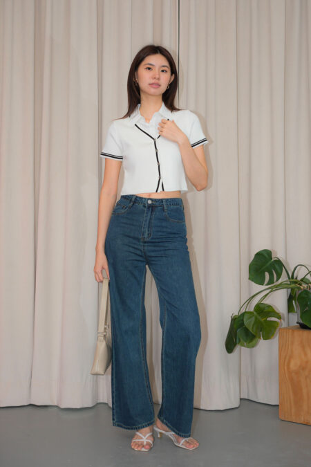 Double Layer Effect Collar Knit Shirt