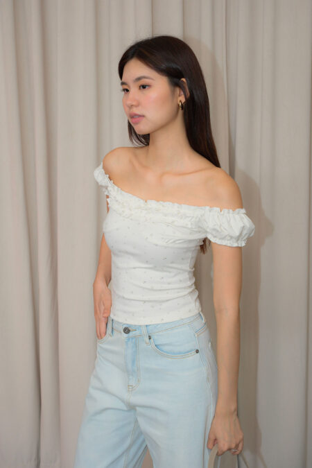 Floral Printed Elastic Band Top